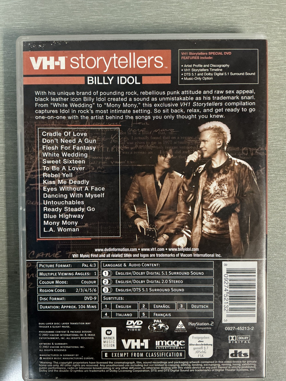 VH1 Storytellers: Billy Idol. DVD.
