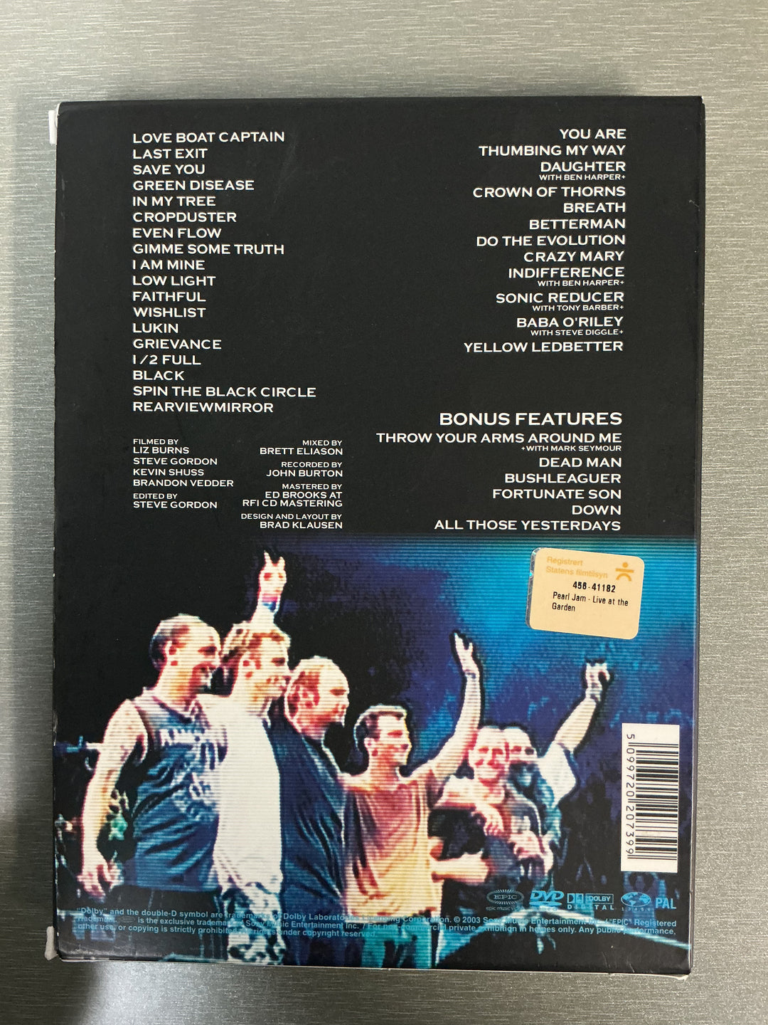 Pearl Jam: Live at the Garden. DVD.