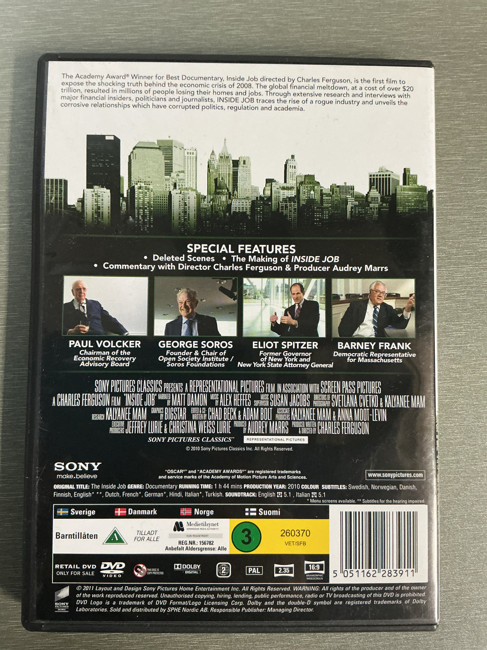Inside Job (2010). DVD.