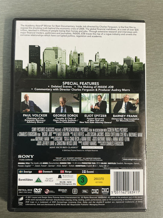 Inside Job (2010). DVD.