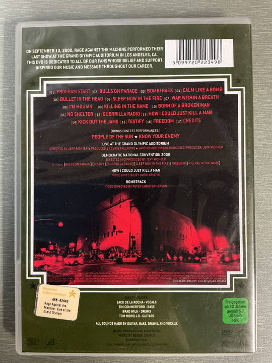 Rage Against the Machine: Live (2003). DVD.