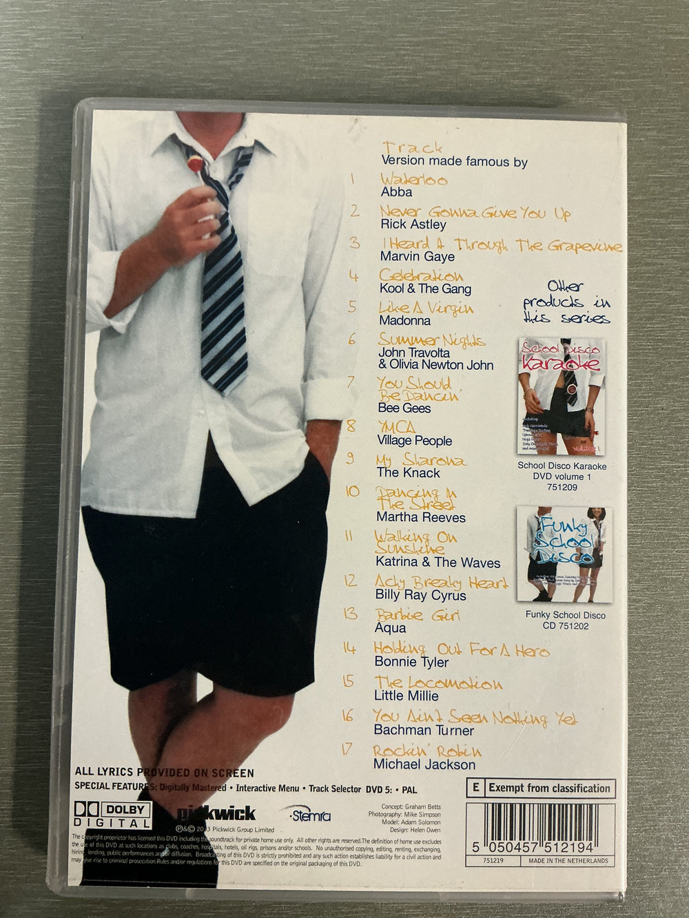 School Disco Karaoke: Volume 2. DVD.