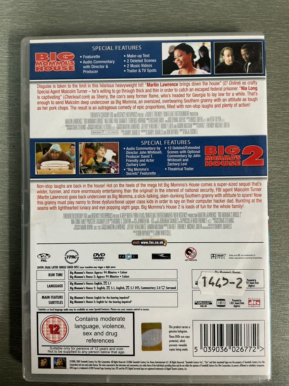 Big Momma’s House / Big Momma’s House 2. DVD.