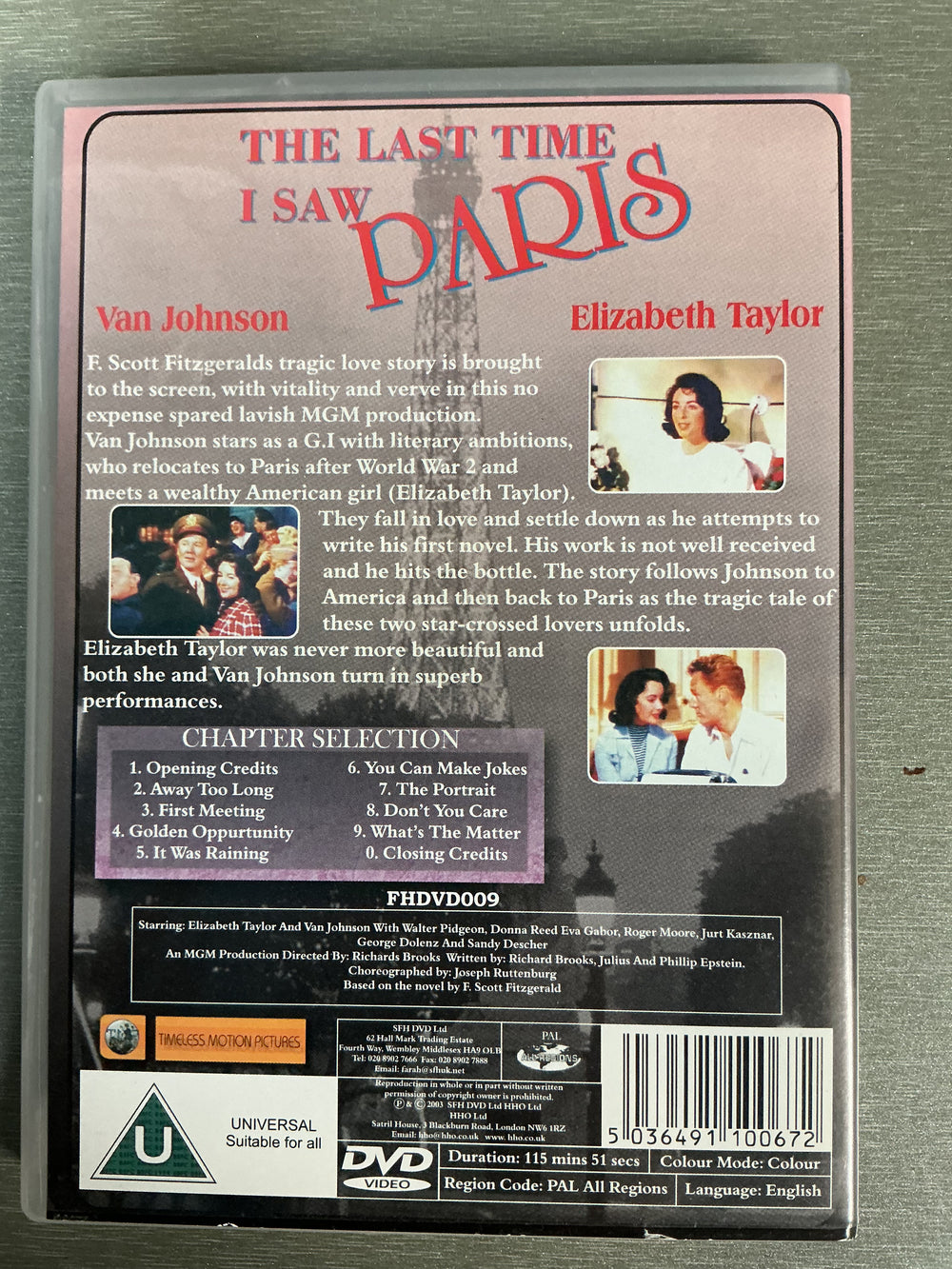 The Last Time I Saw Paris (1954). DVD.