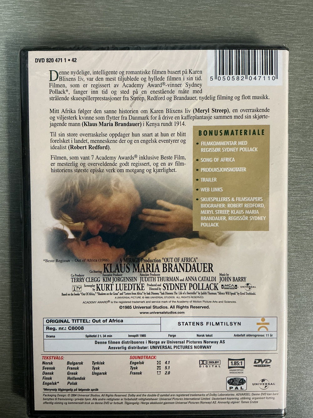 Mitt Afrika (Out of Africa). 1985. DVD.