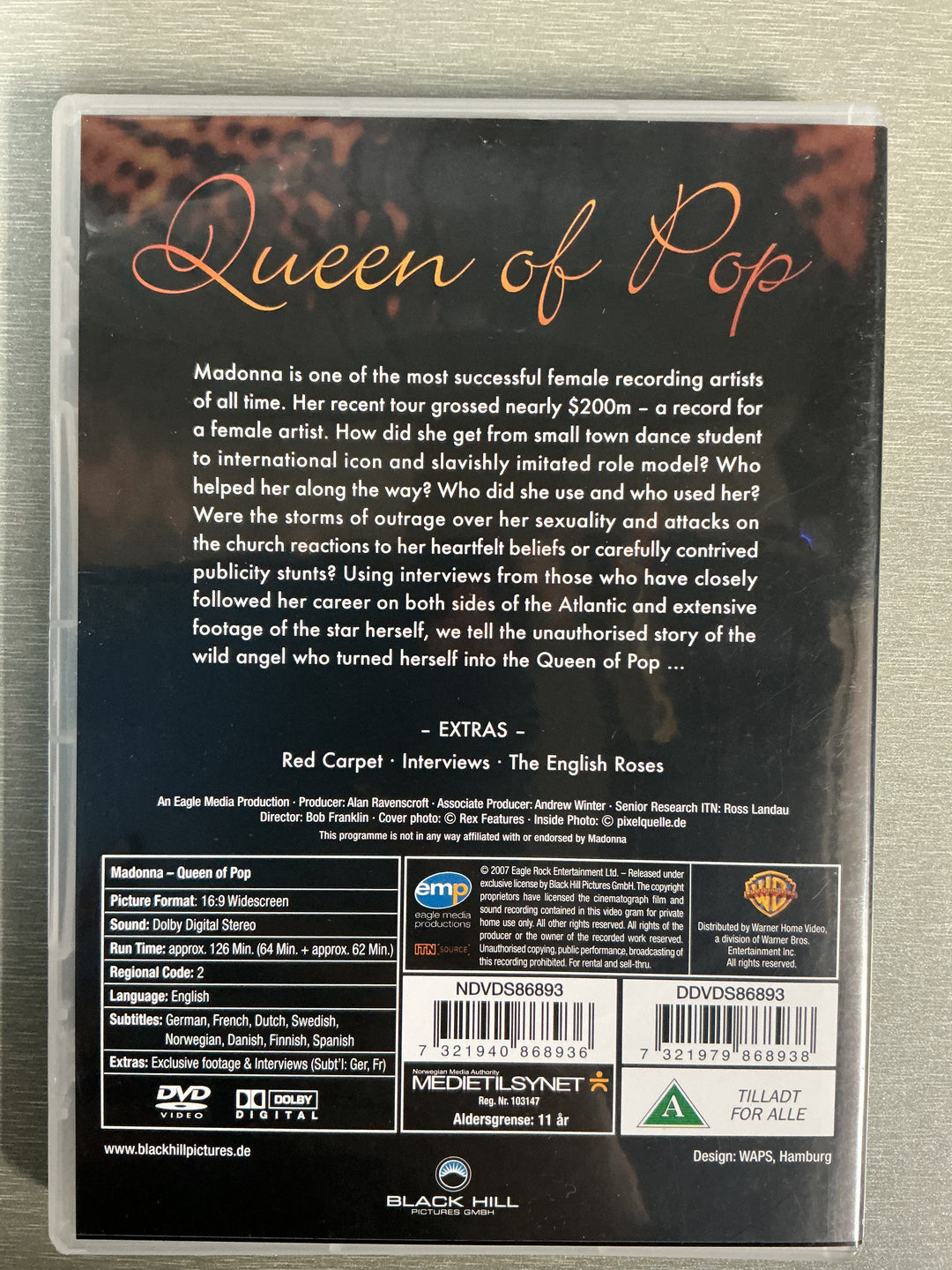Madonna: Queen of Pop (2001). DVD.