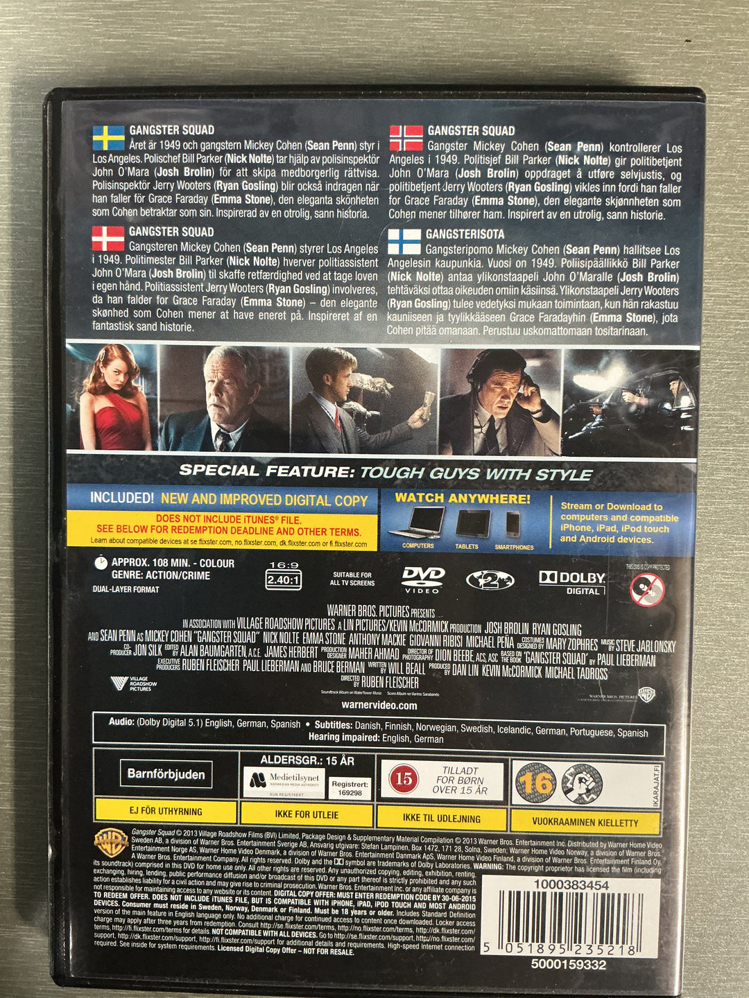 Gangster Squad (2013). DVD.