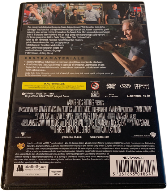 Gran Torino (2008). DVD.