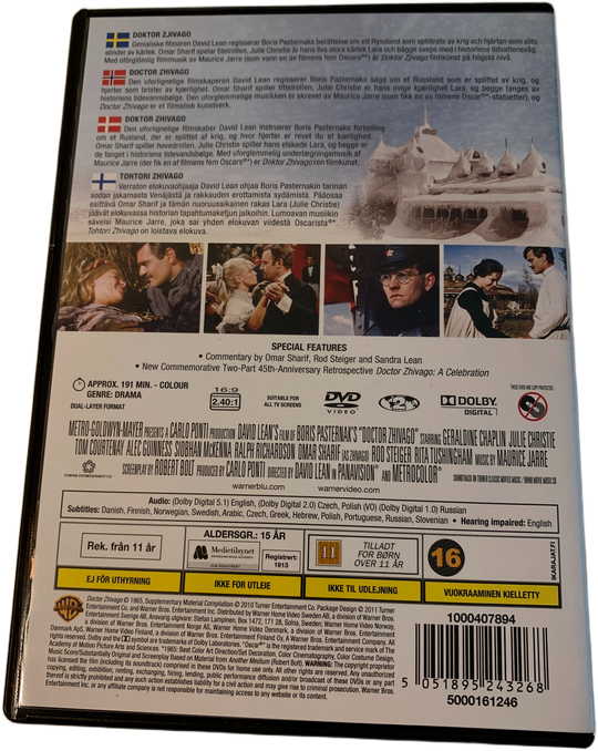 Doctor Zhivago (1965). DVD.