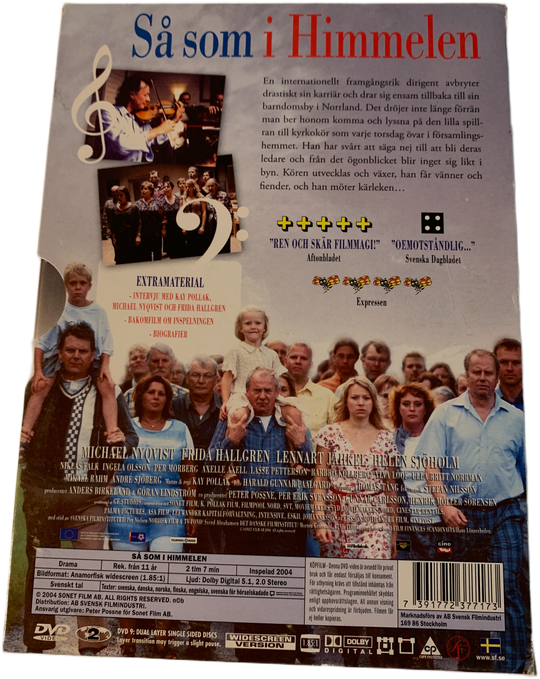 Så som i himmelen (2004). DVD.