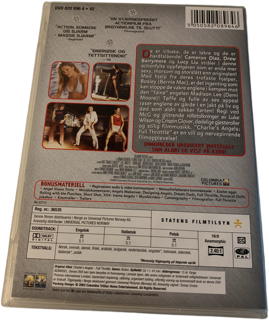 Charlie's Angels: Full Throttle (2003). DVD.