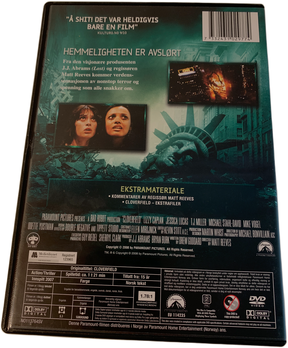 Cloverfield (2008). DVD.
