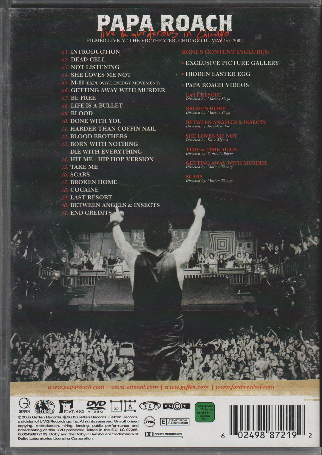 Papa Roach: Live & Murderous in Chicago (2005). DVD.