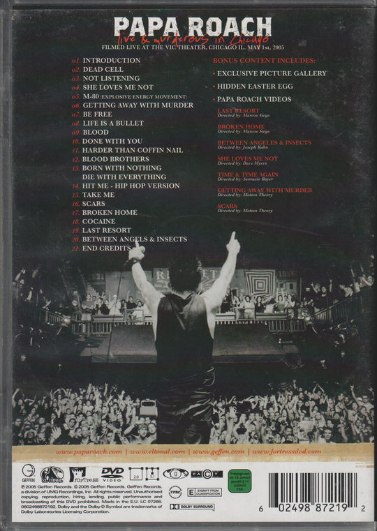 Papa Roach: Live & Murderous in Chicago (2005). DVD.