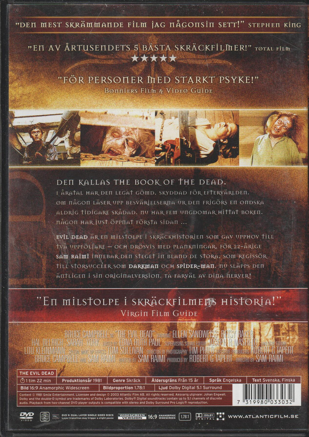 Evil Dead (1981). DVD.