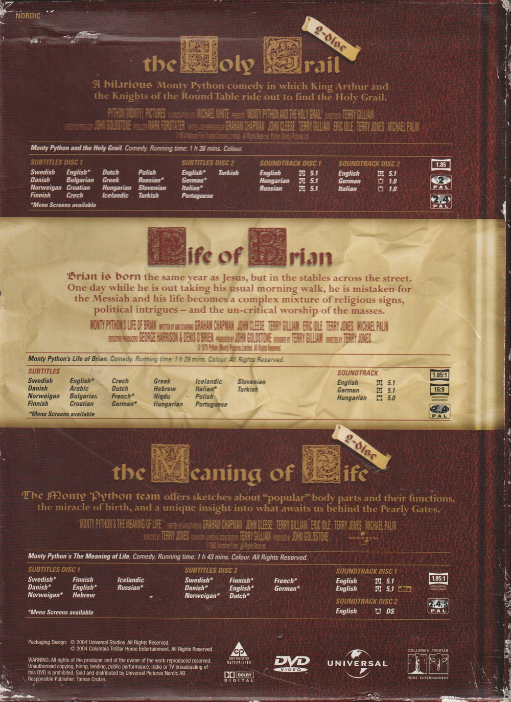 Montys Enzyklo Pythonia (2000). DVD samleboks.