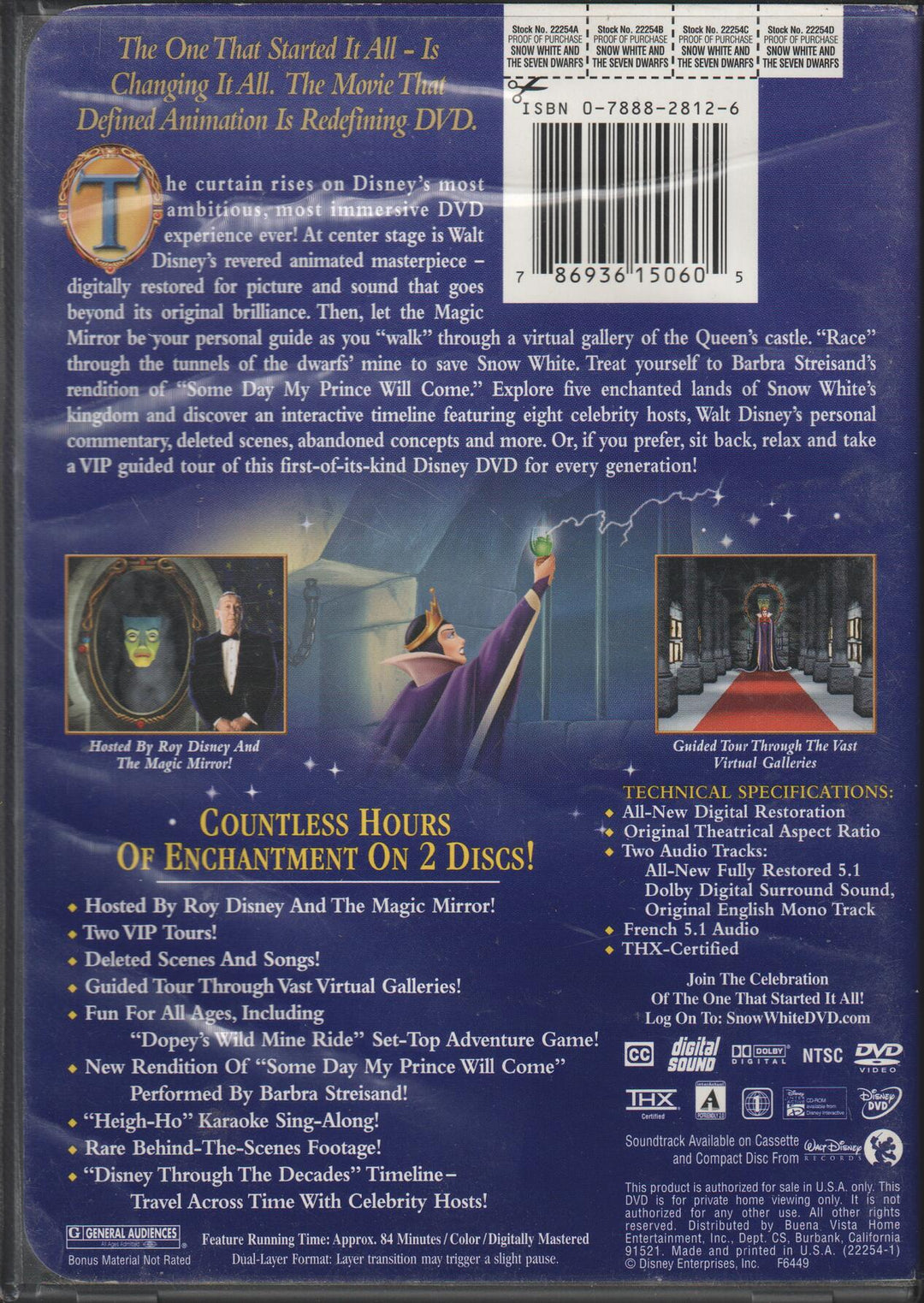 Snehvit og de syv dvergene (1937/2001). DVD.