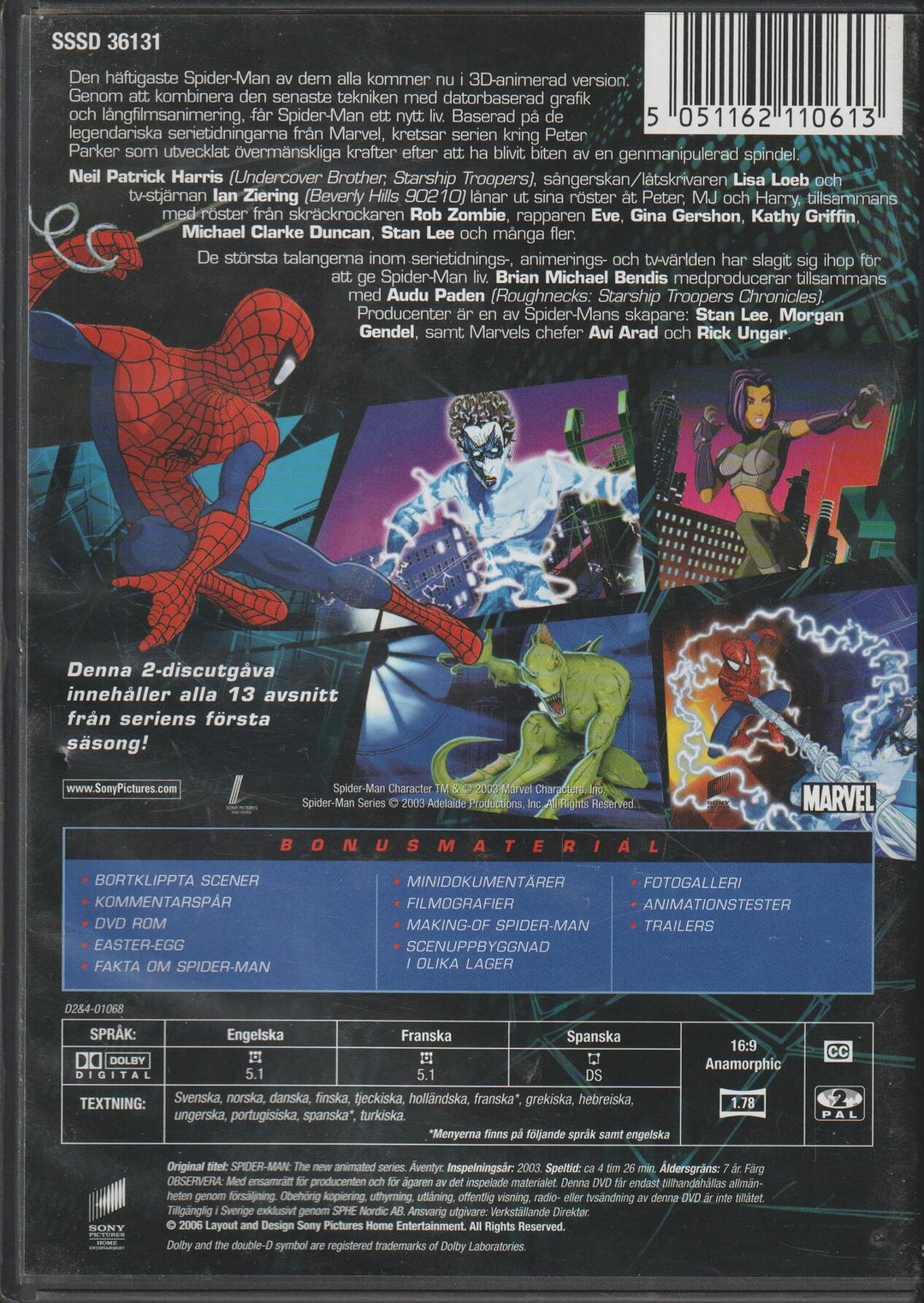 Spider-Man: Den nye animerte serien (2003). DVD.