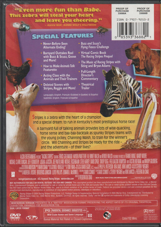 Racing Stripes (Fartsstriper) (2005). DVD.