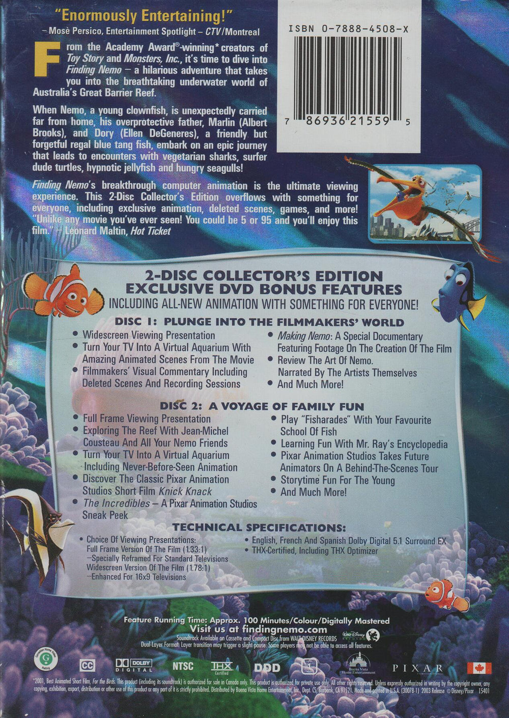 Finding Nemo (2003). DVD.