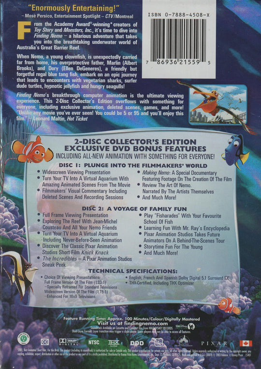 Finding Nemo (2003). DVD.