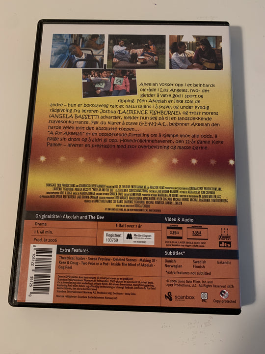 Alt starter med en A (Akeelah and the Bee) (2006) . DVD.