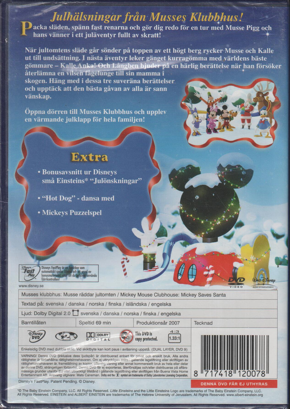 Musse Räddar Jultomten (Musses Klubbhus). DVD. Ny i plast!