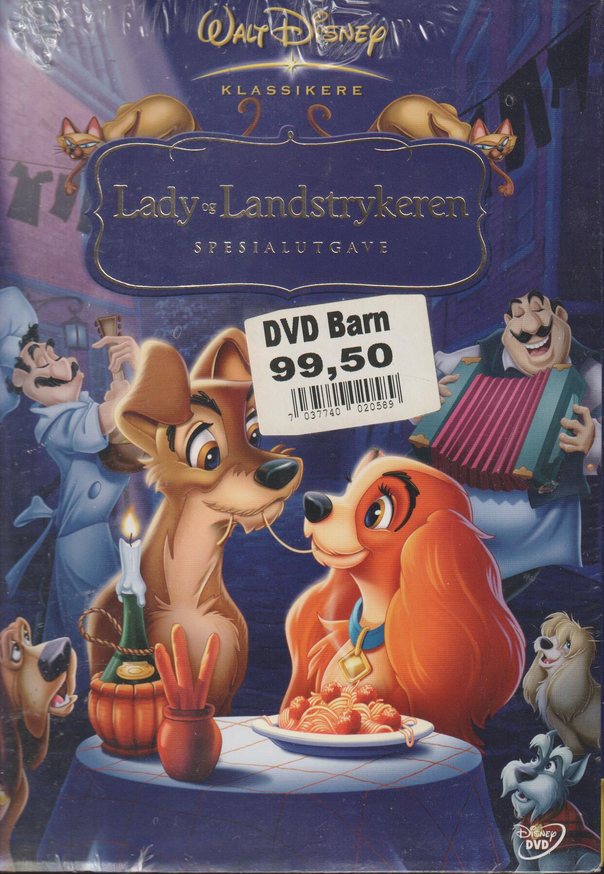 Lady og Landstrykeren (1955). DVD slipcase. Ny i plast!