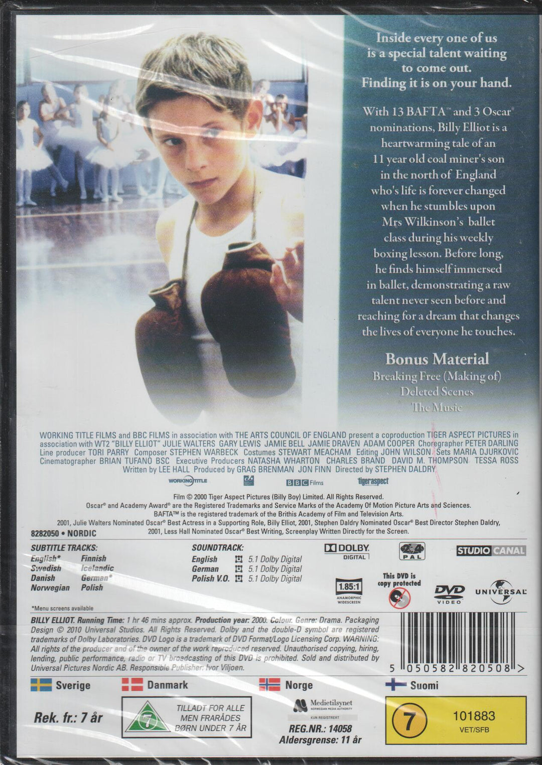 Billy Elliot (2000). DVD. Ny i plast!