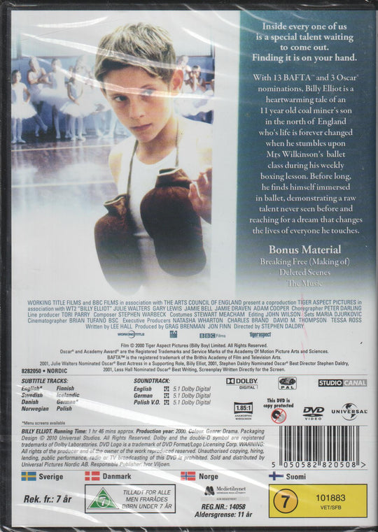 Billy Elliot (2000). DVD. Ny i plast!