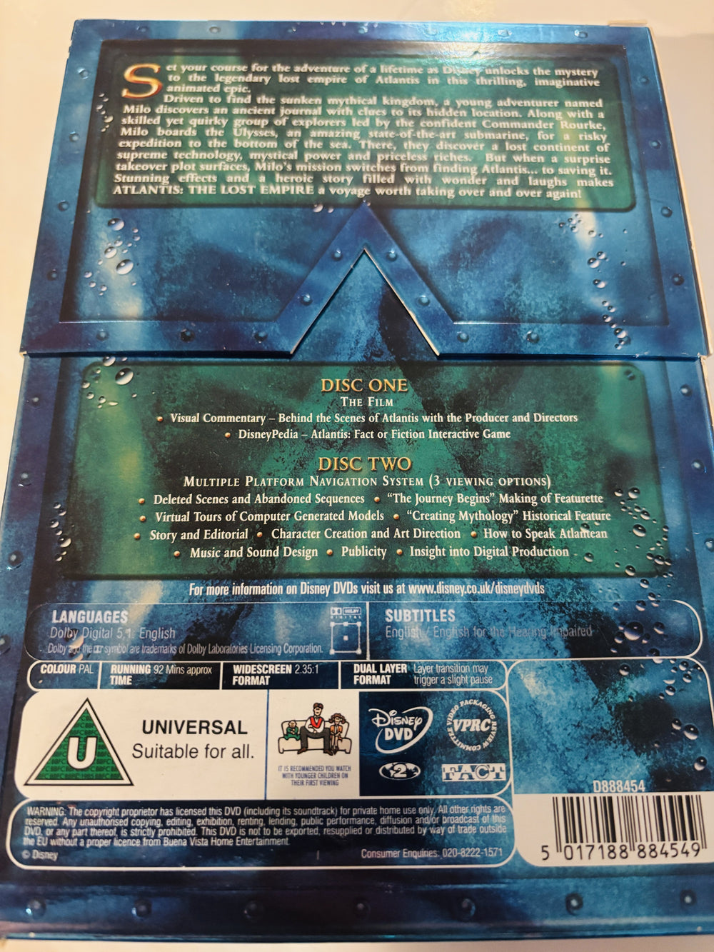 Atlantis: The Lost Empire (2001). DVD. Samlerutgave.