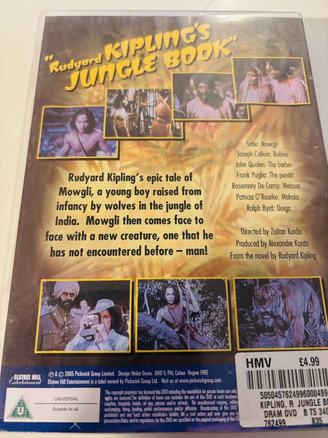 Rudyard Kipling's Jungle Book (1942). DVD.