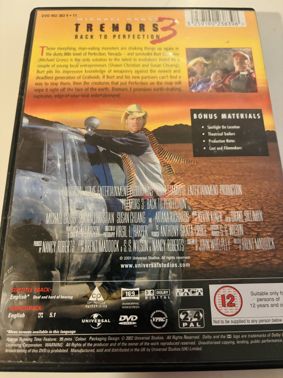 Tremors 3: Back to Perfection (2001). DVD.