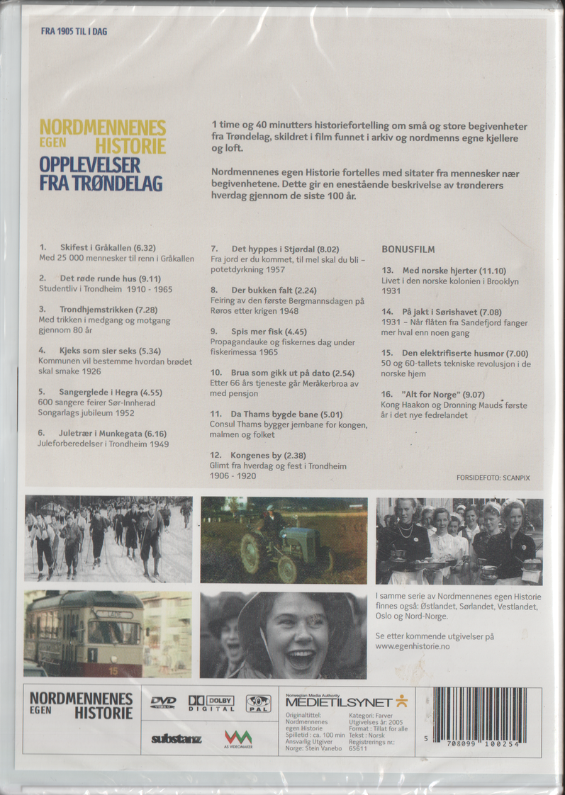 Nordmennenes egen historie: Opplevelser fra Trøndelag. 2005. DVD. Ny i plast!
