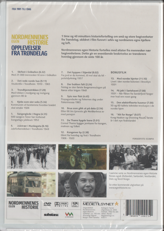 Nordmennenes egen historie: Opplevelser fra Trøndelag. 2005. DVD. Ny i plast!
