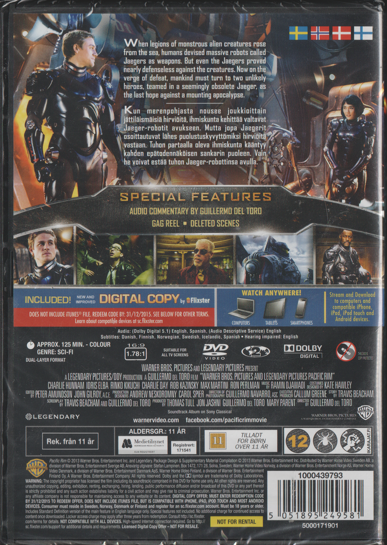Pacific Rim. 2013. DVD. Ny i plast!