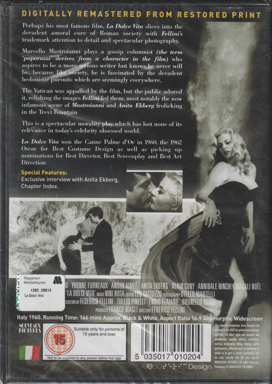 La Dolce Vita (1960). DVD. Ny i plast!