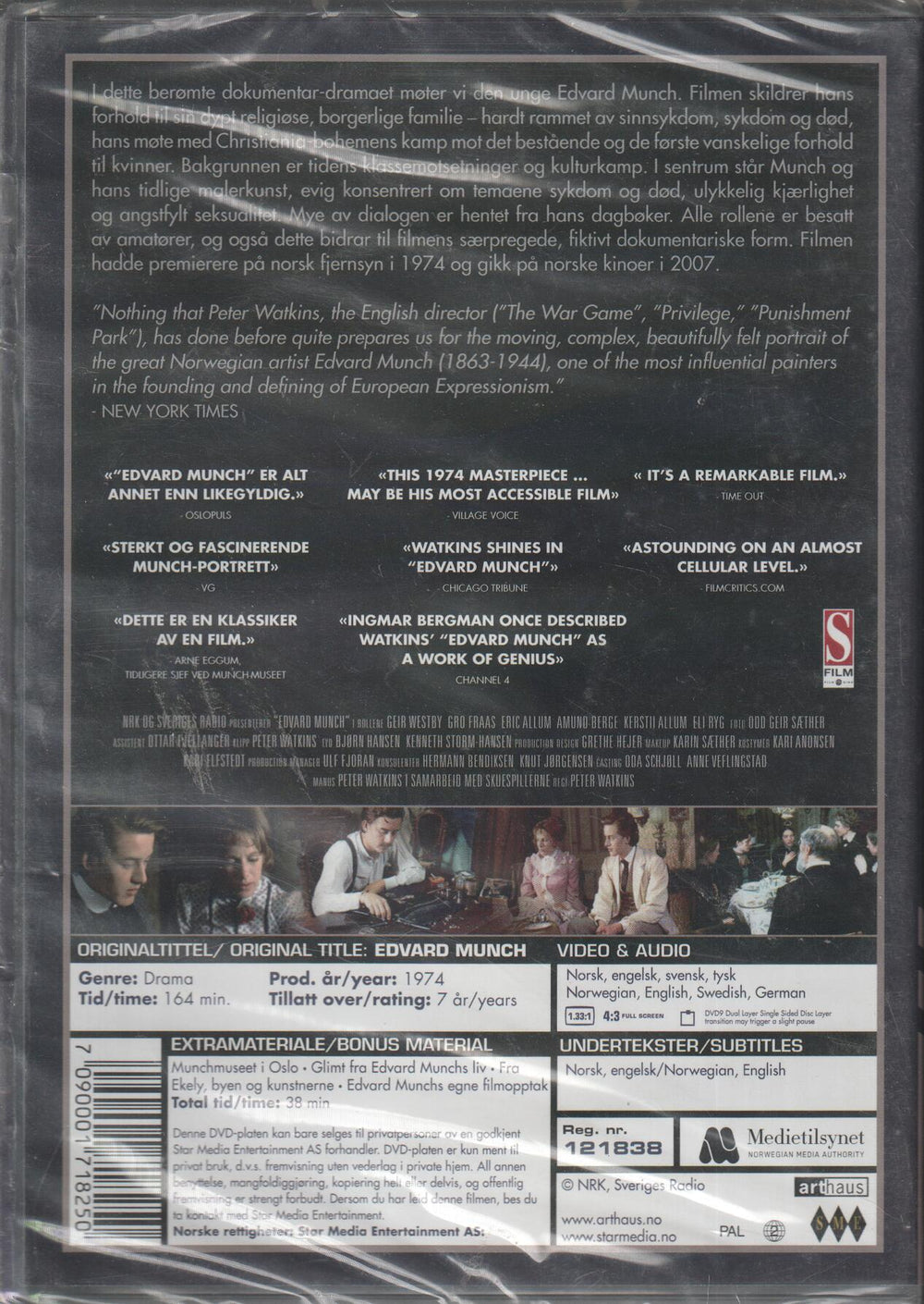 Edvard Munch (1974). DVD. Ny i plast!
