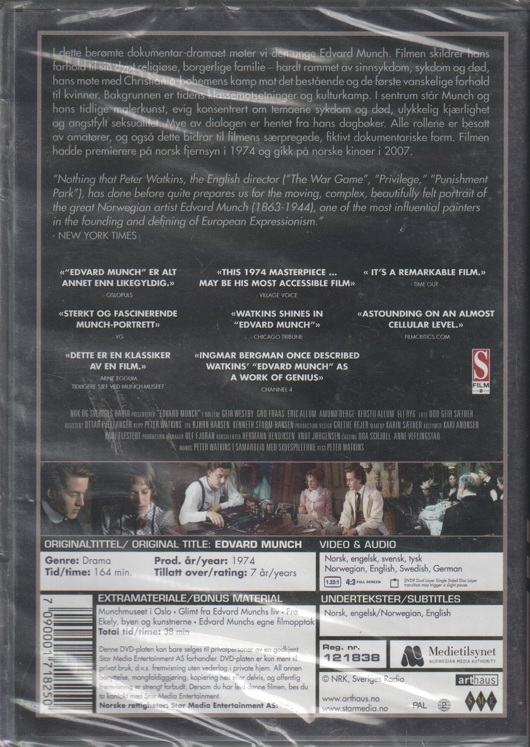 Edvard Munch (1974). DVD. Ny i plast!