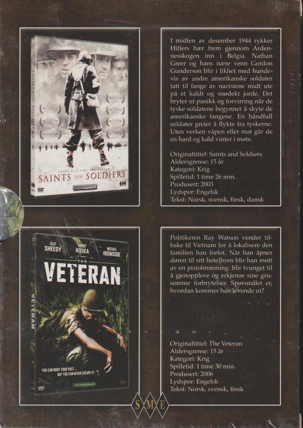 Saints and Soldiers / The Veteran (2-pack). 2003/2006. DVD. Ny i plast!