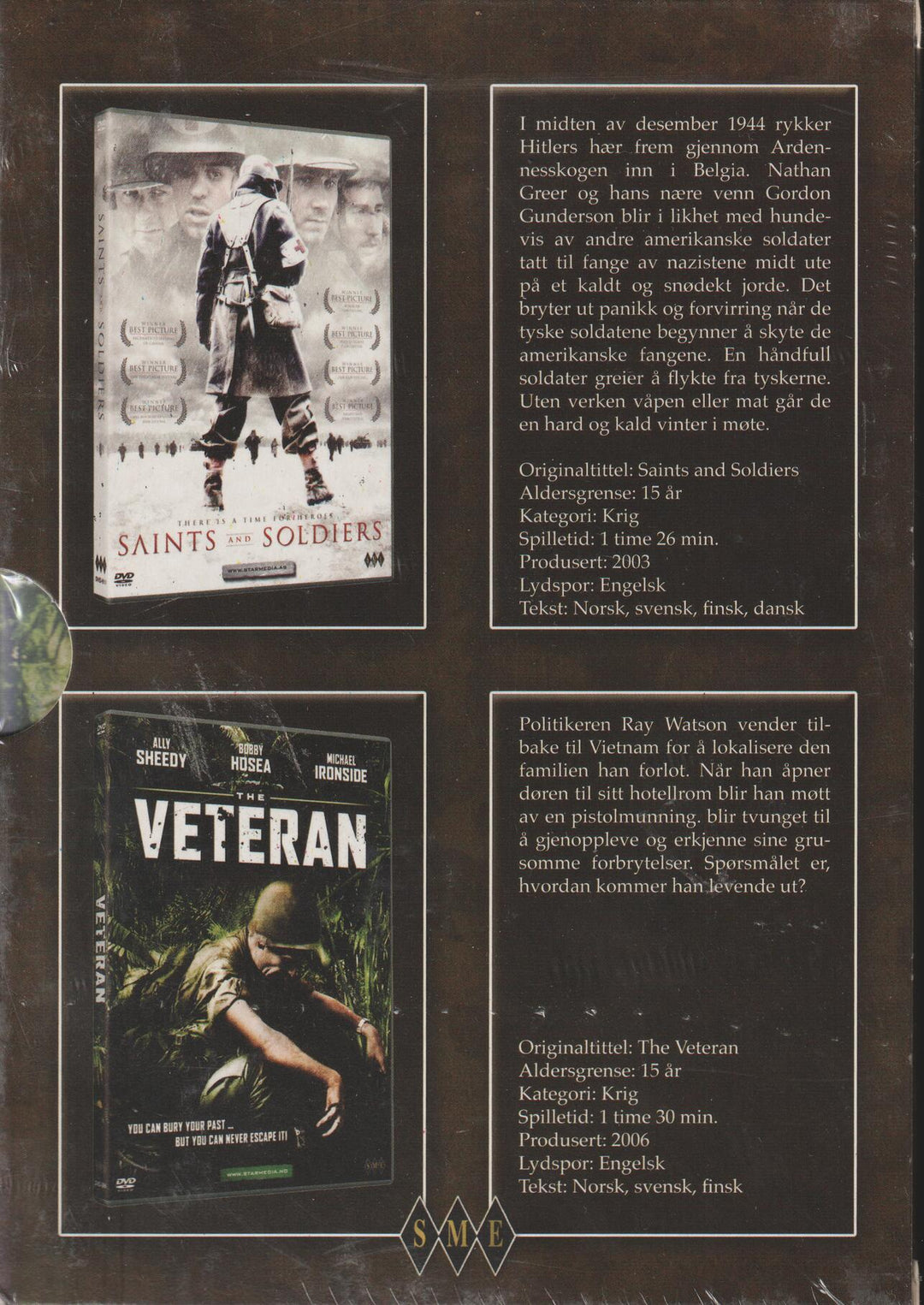 Saints and Soldiers / The Veteran (2-pack). 2003/2006. DVD. Ny i plast!