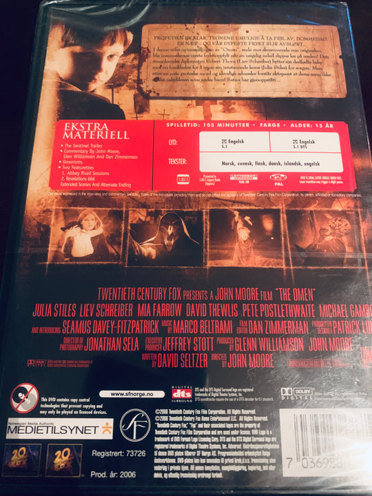 The Omen. 2006. DVD. Ny i plast!