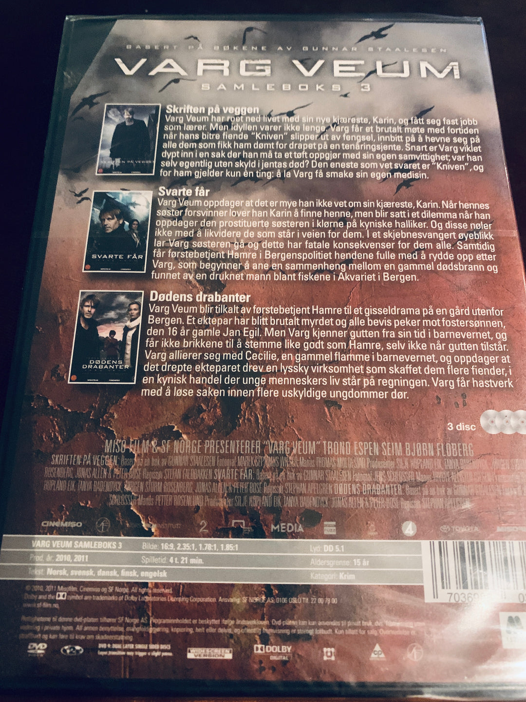 Varg Veum: Samleboks 3. 2011. DVD. Ny i plast!