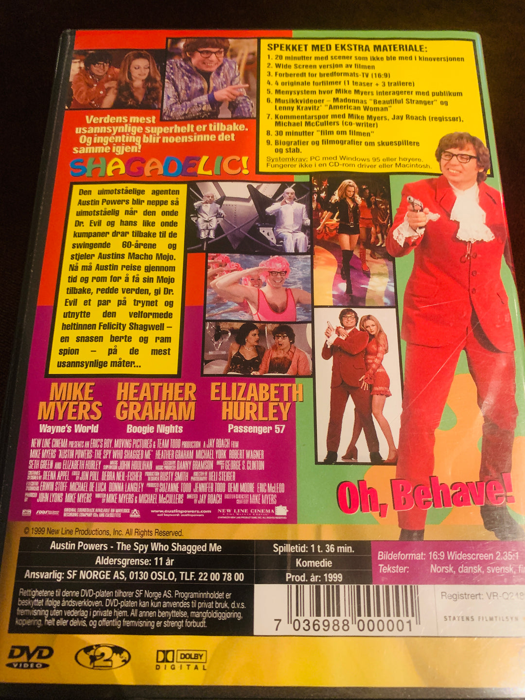 Austin Powers: Spionen som spermet meg (1999). DVD.
