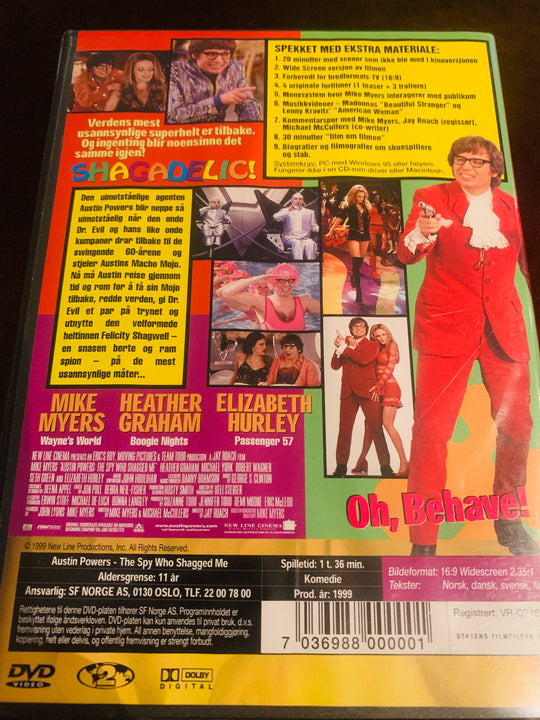 Austin Powers: Spionen som spermet meg (1999). DVD.