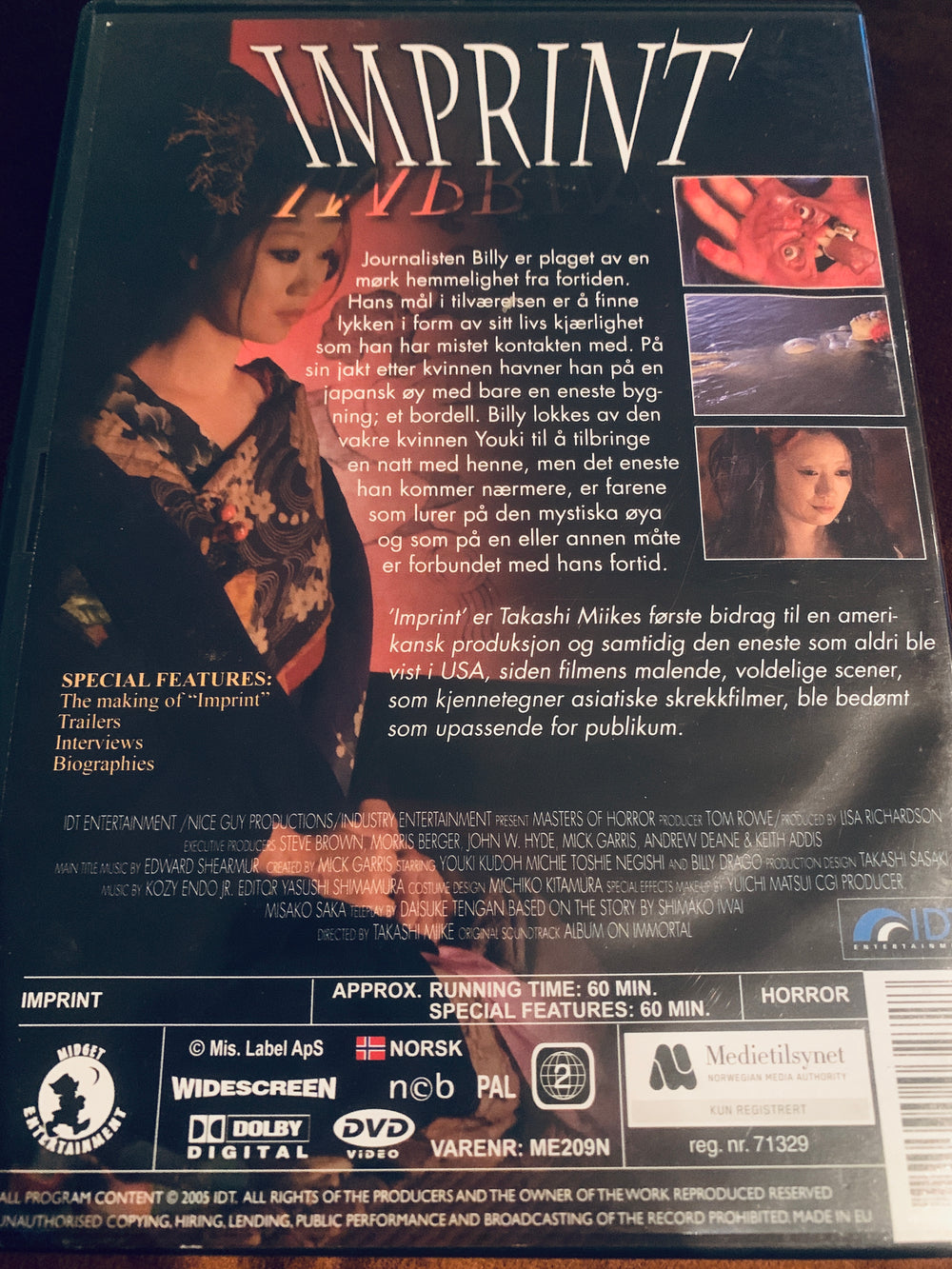 Masters of Horror: Imprint (2006). DVD.