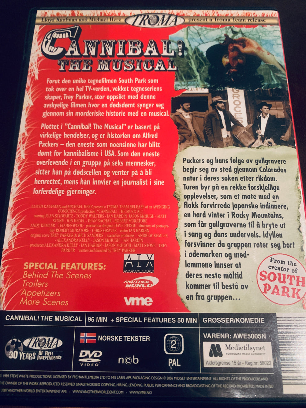 Cannibal! The Musical (1993). DVD.