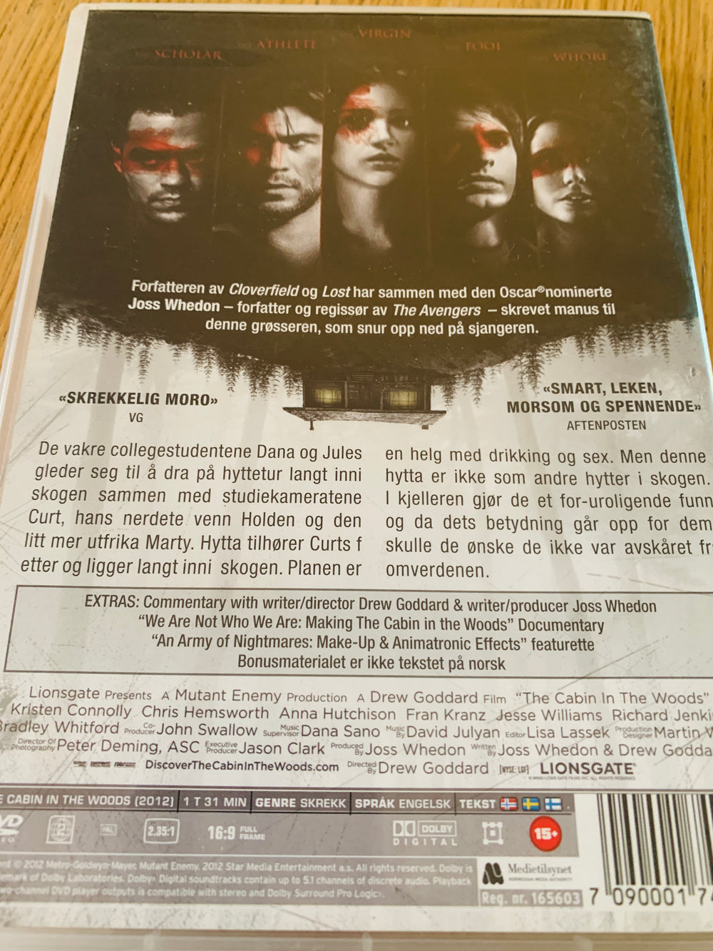The Cabin in the Woods (2011). DVD.