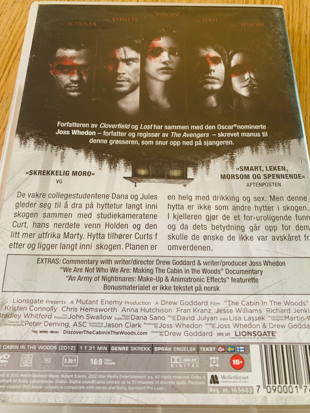 The Cabin in the Woods (2011). DVD.