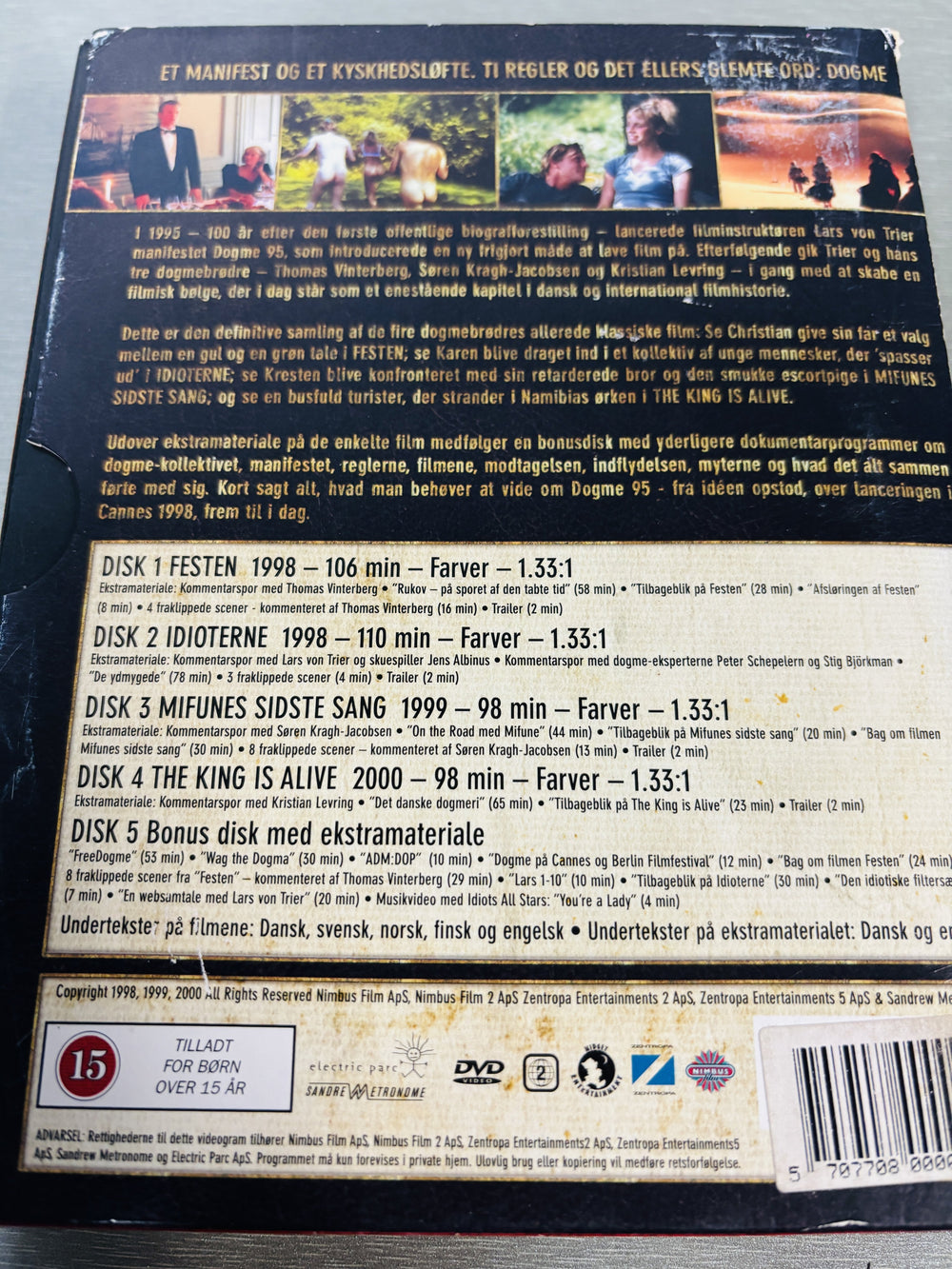 Dogme Kollektion #1-4 (10-års jubilæumsudgave) / 2005. DVD samleboks.